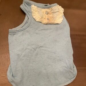 Light Blue Dog Shirt with Ruffle Detail Louisdog M Clothes  6-8 lb dog